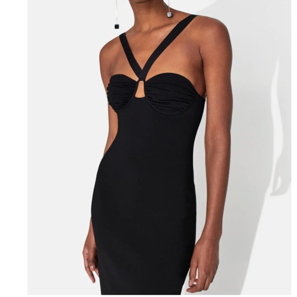 GALVAN Ruched Venus Dress Black - Picture 3 of 11